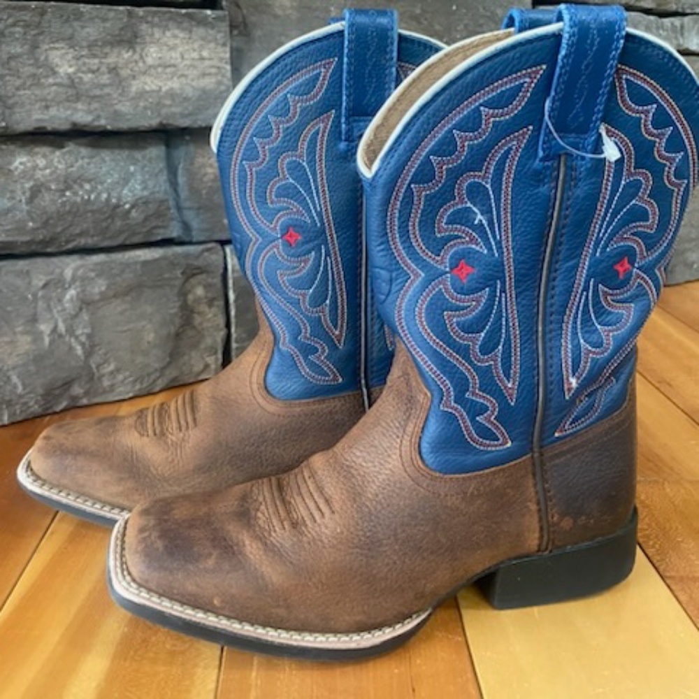Ariat Quickdraw Square Toe Youth Kids Western Cowboy Boots - Picture 2 of 5
